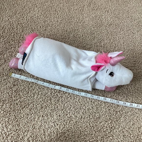 LapGear white and pink unicorn stuffed animal IPad book stand - Picture 8 of 9